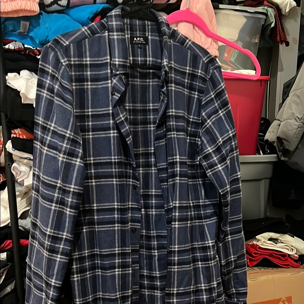 APC Blue Plaid Shirt